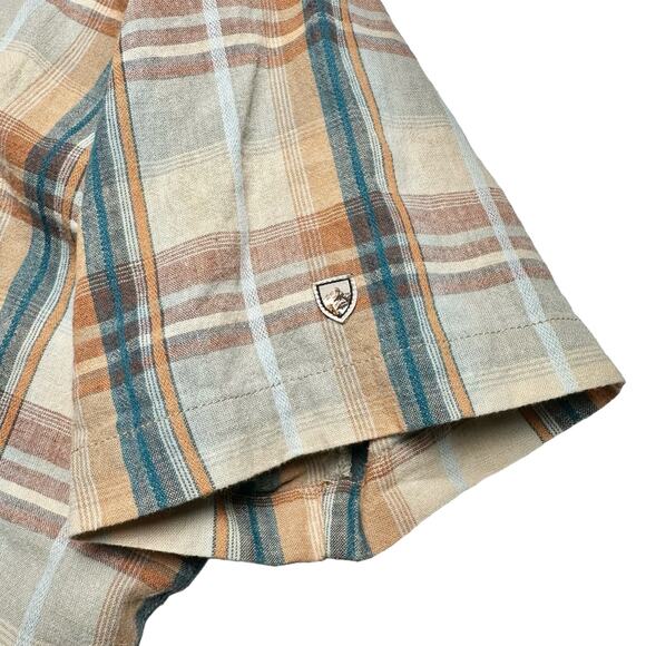 Kuhl | Men | Skorpio Plaid Linen Blend Outdoor Casual Button Up Shirt | XXL - Picture 8 of 10